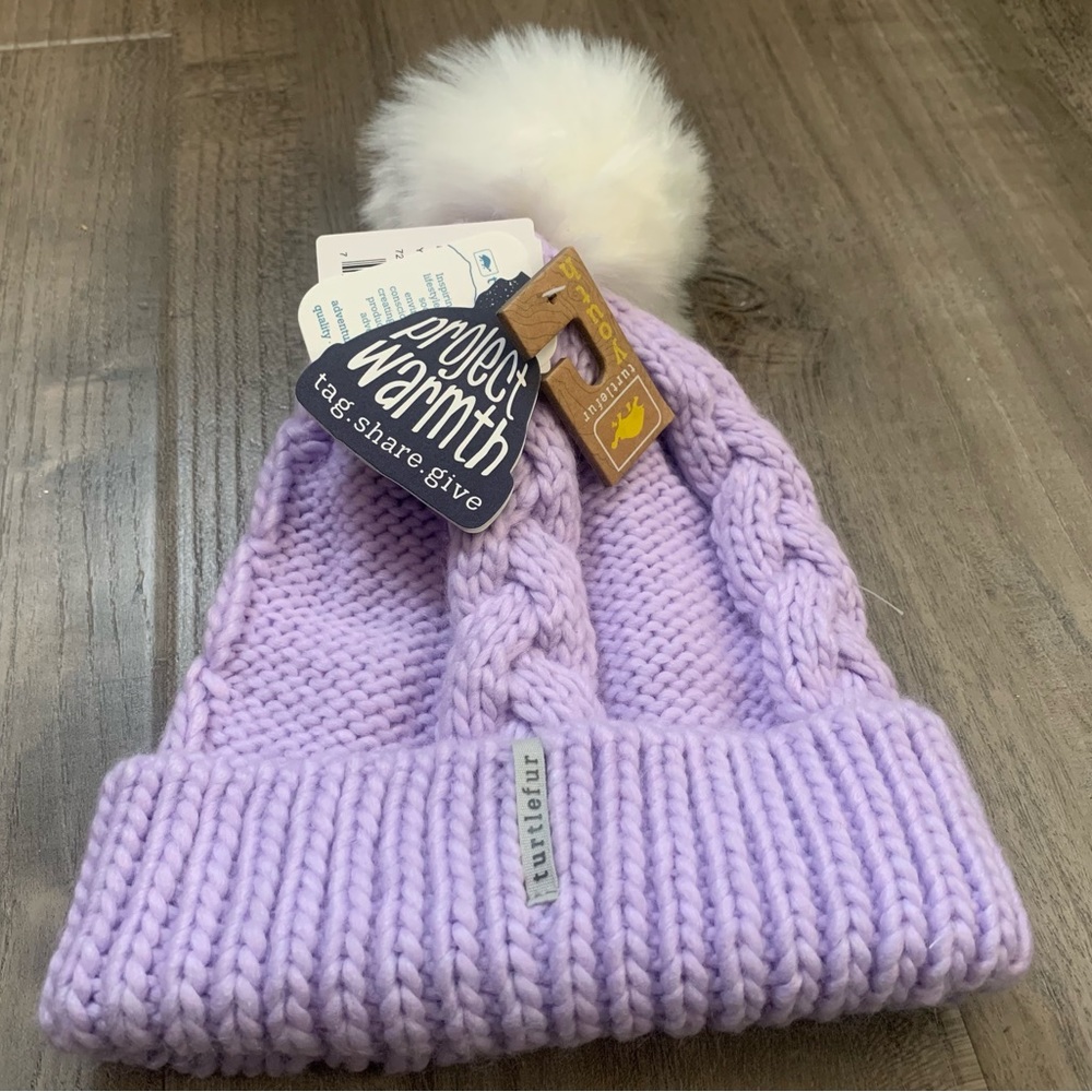 Turtle Fur Youth Lizzy Faux Fur Pom Pom Hat.